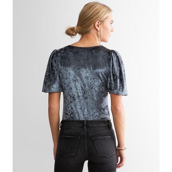 Free People Don't You Wish Velvet Bodysuit‎ Size Medium New with Tags - Picture 3 of 6